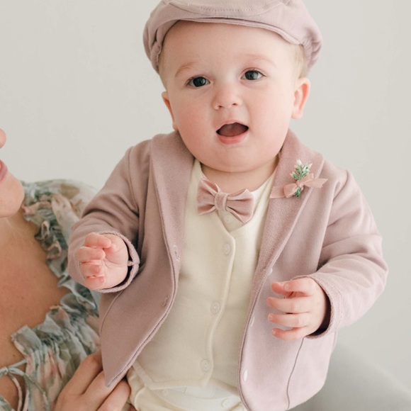Baby Beau and Belle Ezra Mauve 4-Piece Suit - Picture 1 of 3